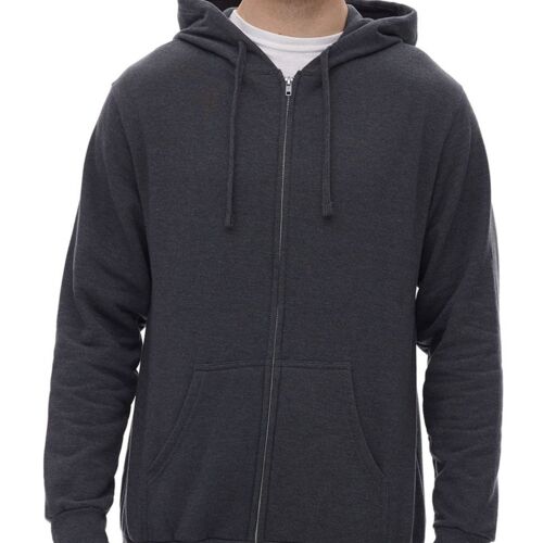 $ Value Budget Soft 50/50 Poly Cotton Unisex Zipper Fleece Hoodie Thumbnail