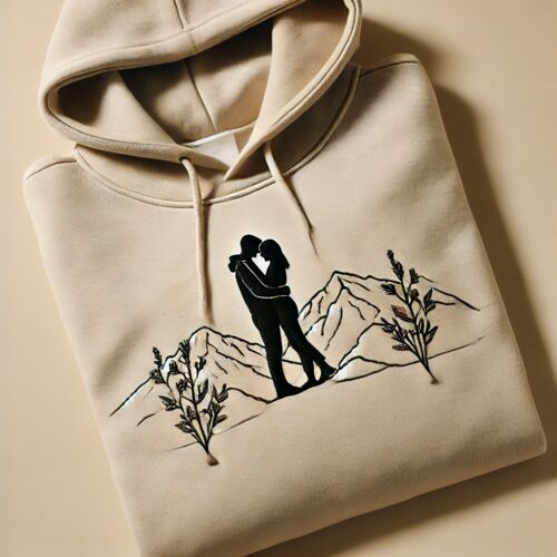 Embroidered Outline Hoodie - Unique Gift for Love ones Thumbnail
